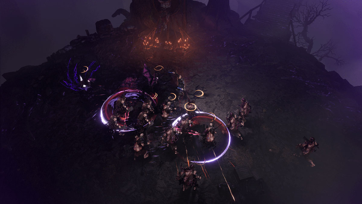 Necromancer build summoning zombies to devour an enemy in Last Epoch