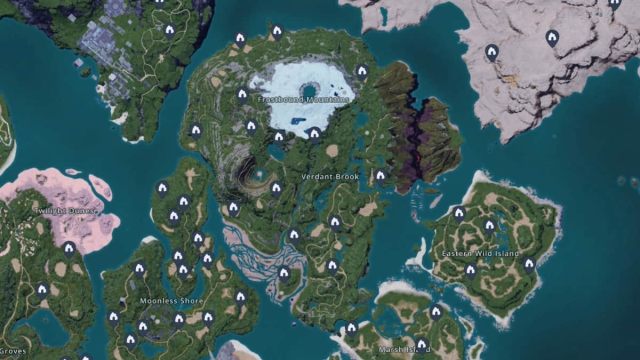 All forest Cave and Dungeon locations in Verdant Brook and Frostbound Mountains
