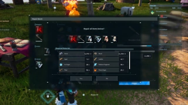 A screenshot of the repair all feature at the Repair Bench.