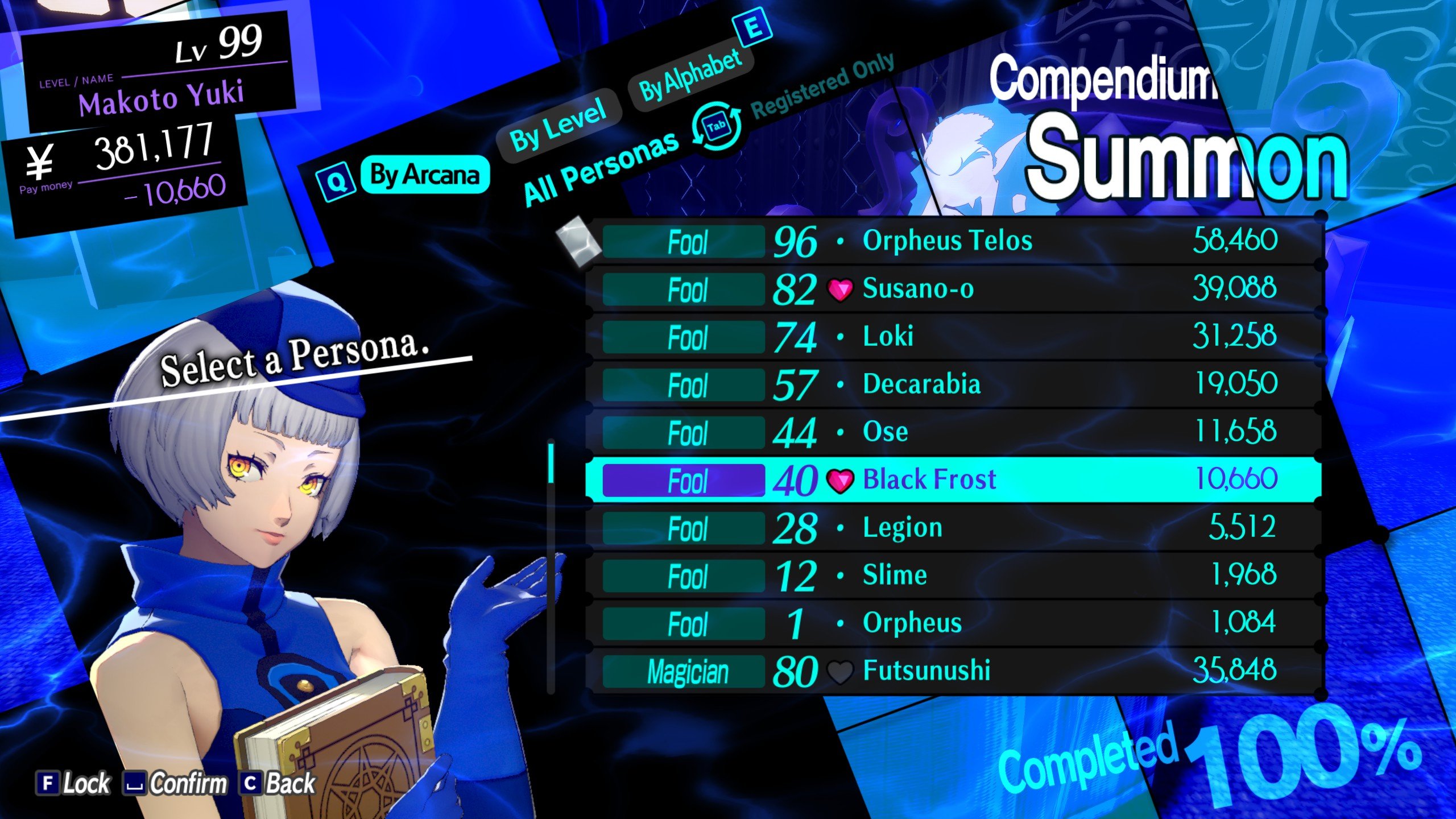 An image showcasing Heart Items next to a Persona in Persona 3 Reload.