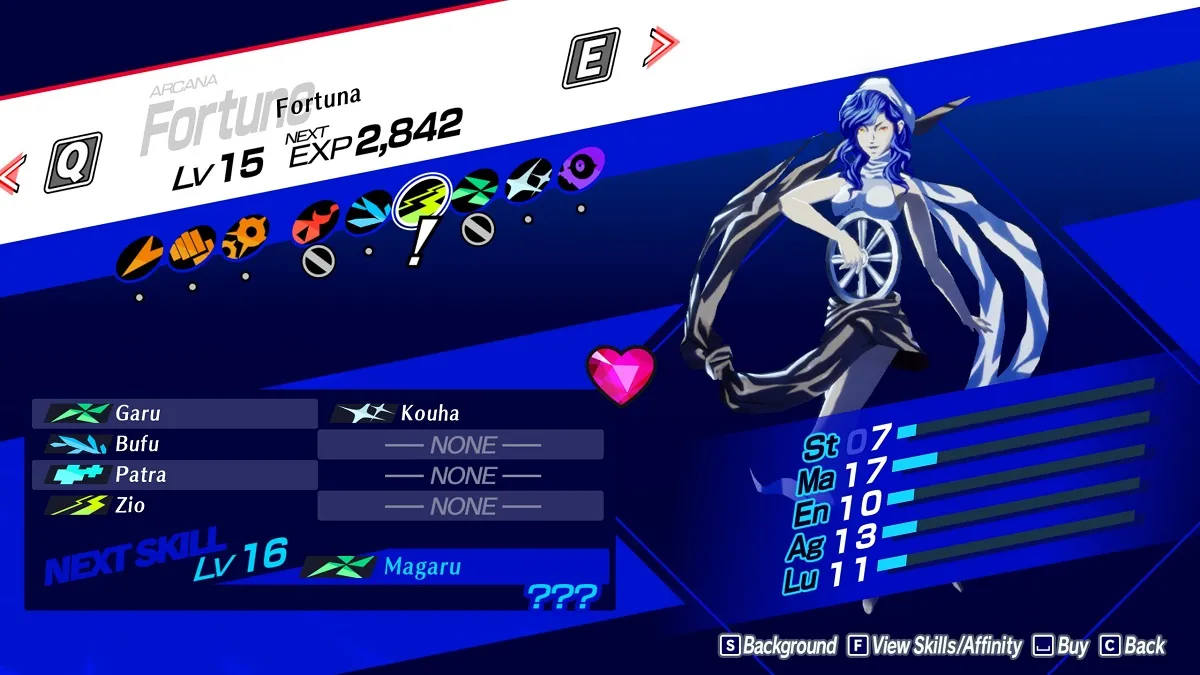 An image of Fortuna in the Persona 3 Reload Compendium.