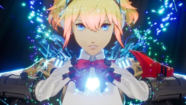 Persona 3 promotional image showing Aigis.