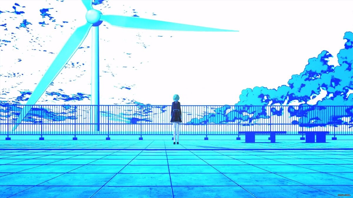 Persona 3 Reload opening video with character and wind turbine