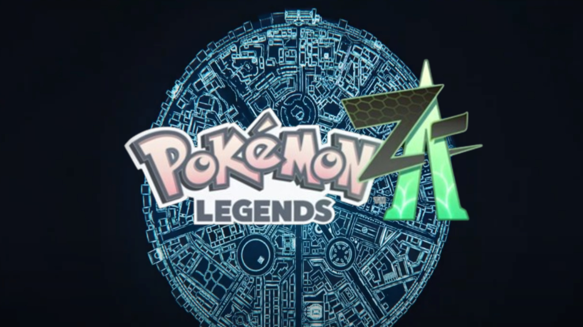 An aerial look of Lumiose City behind the Pokemon Legends Z-A Logo.