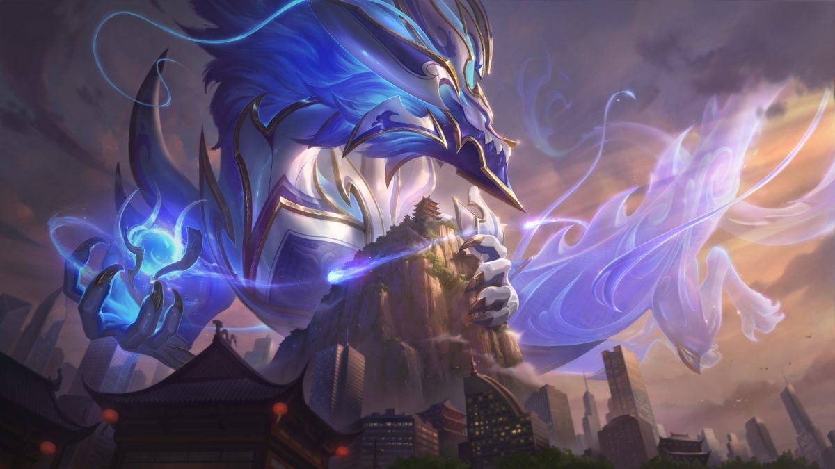 Porcelain Protector Aurelion Sol rests above the city he closely watches, hovering a monastery on the top of a hill in the city center.