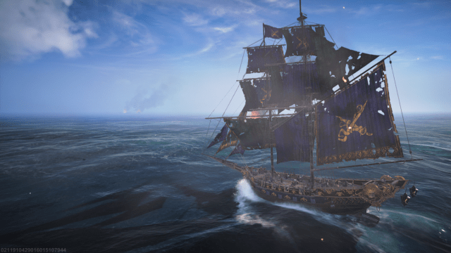 Image of a boat on the open ocean in Skull and Bones.