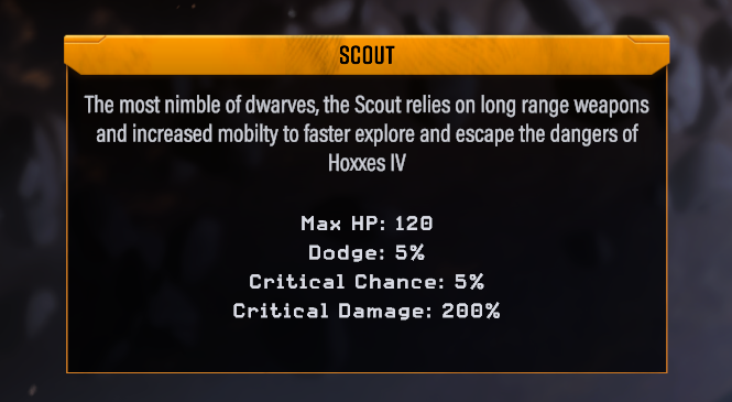 Scout description in Deep Rock Galactic: Survivor