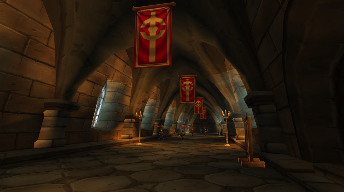 The entrance to the Scarlet Monastery library in WoW Classic
