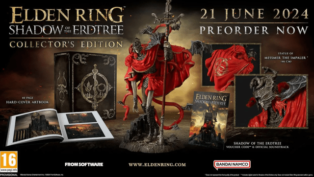 Elden Ring Collector's Edition featuring added bonuses for Shadow of the Erdtree physical collector's edition