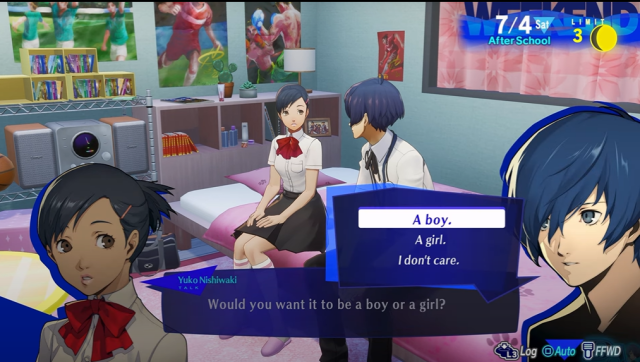 Image showing dialogue options with Yuko in Persona 3 Reload.