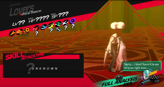 Image showing the Natural Dancer boss's stats in Persona 3 Reload.