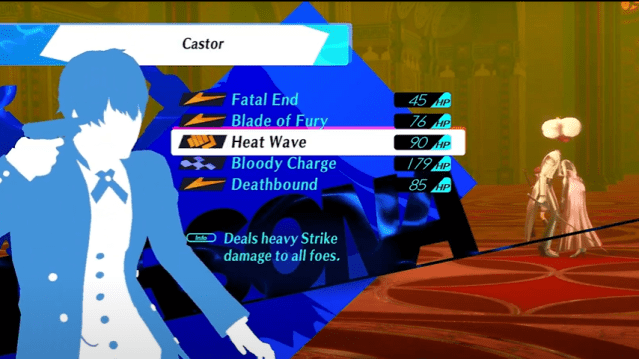 Image showing the Heat Wave skill on the menu in Persona 3 Reload.