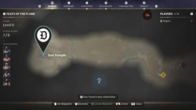 South Sun Temple location in Enshrouded