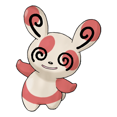 The official art for Spinda, a peculiar Pokémon that always sports a different pattern on its body.