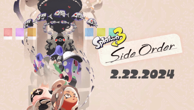 A screengrab from the date reveal for the Splatoon 3 Side Order expansion, releasing on Feb. 22.