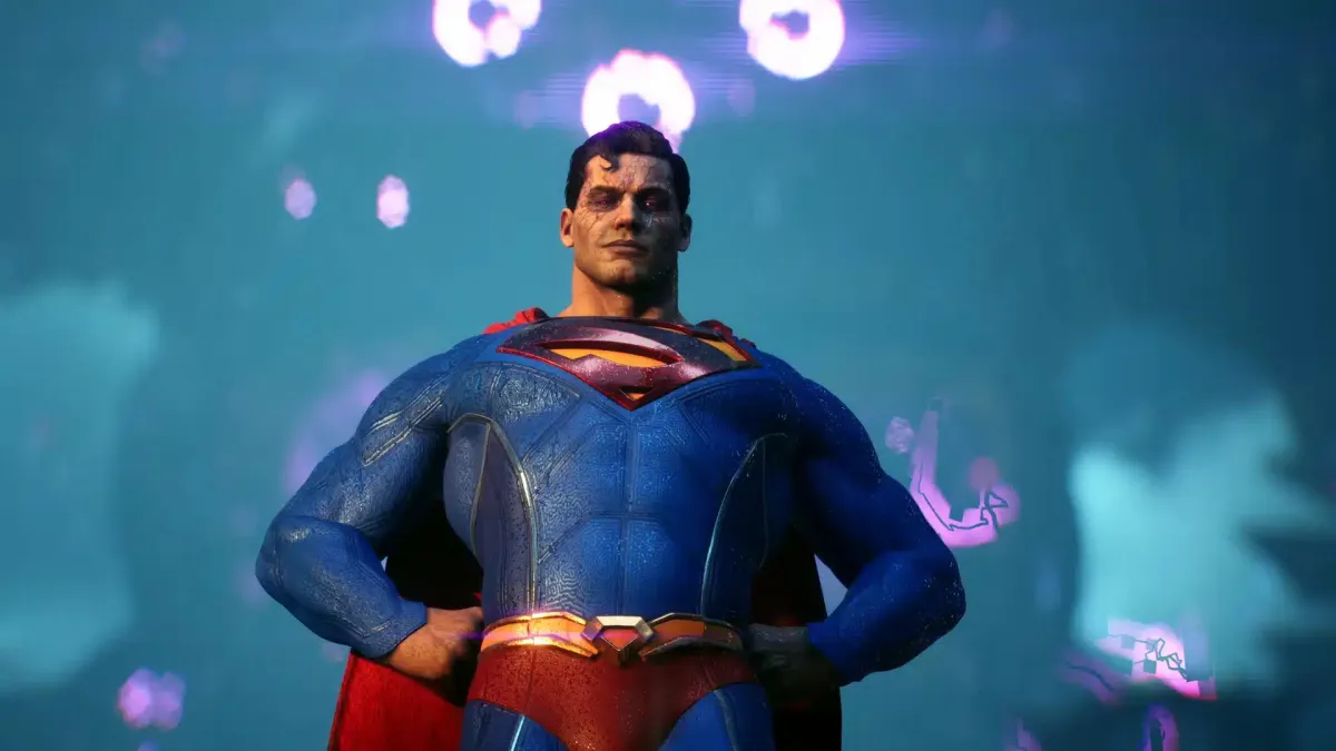 A screenshot of brainwashed Superman from Suicide Squad: Kill the Justice League