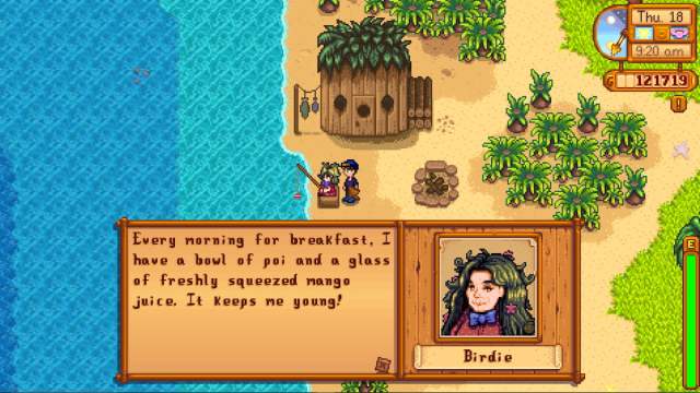 Where to find Birdie in Stardew Valley