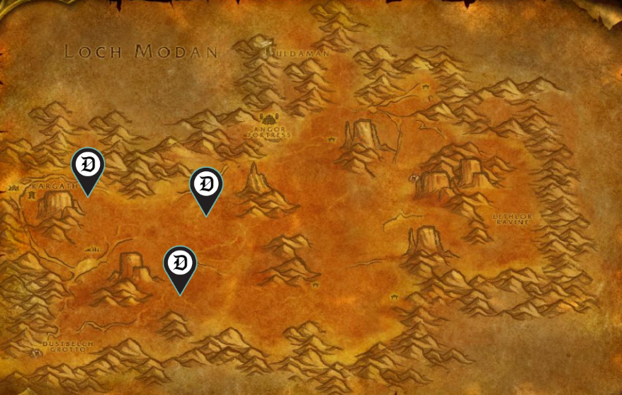 Image of the map of the Badlands in WoW SoD.