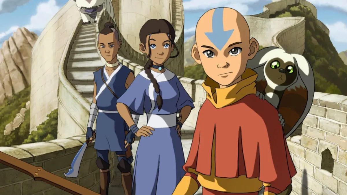 Aang and his friends in Avatar the Last Airbender