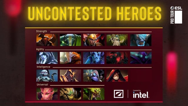 The uncontested heroes at Dota 2's DreamLeague S22.