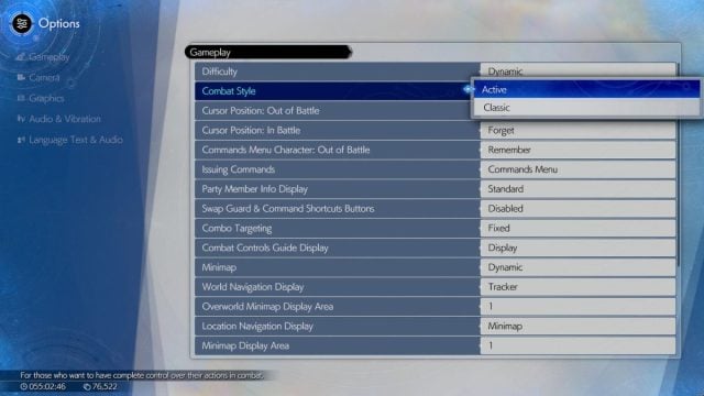 active combat style in final fantasy 7 rebirth