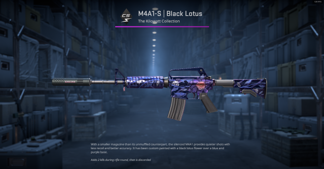 The M4A1-S | Black Lotus weapon in CS2.