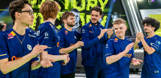 Karmine Corp stands victorious after their win vs. Fnatic.