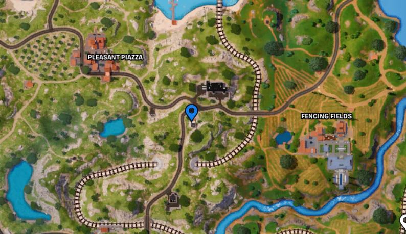 A Fortnite map of the location of the TMNT lair.