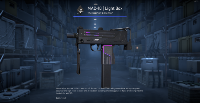 The MAC-10 | Light Box weapon in CS2.