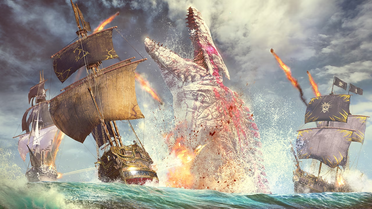Ships attacking a sea monster.