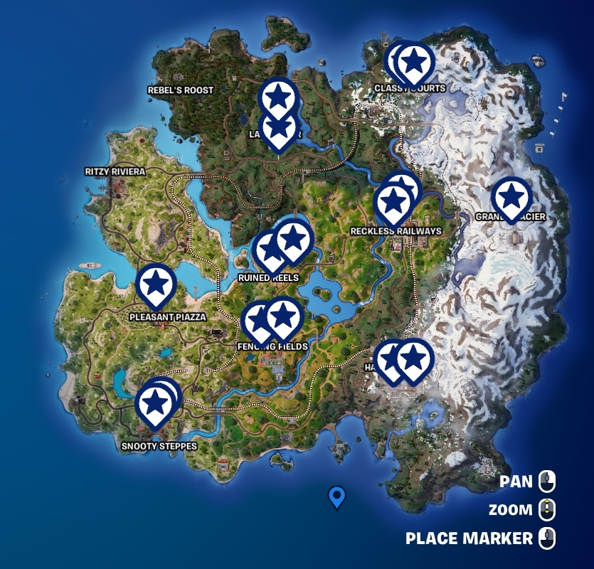 Foot Clan banner locations in Fortnite
