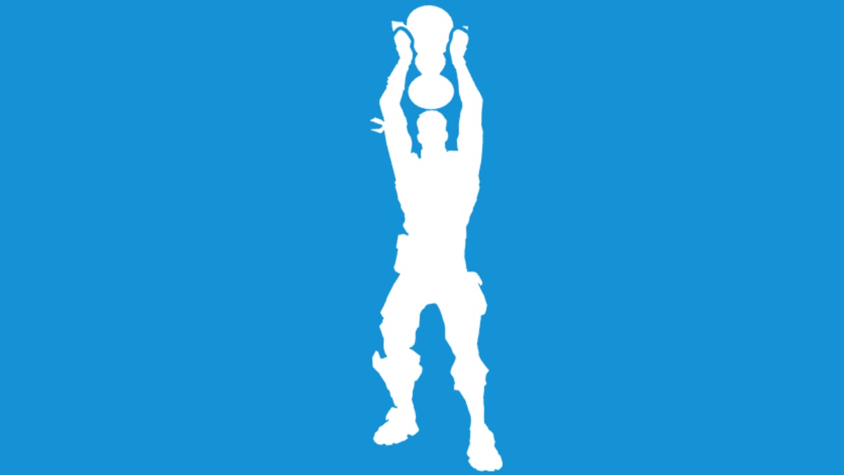 Kiss the cup emote against a blue background