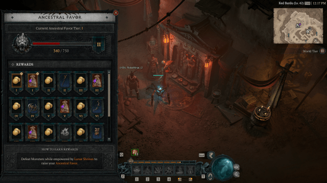 Lunar Awakening rewards page in Diablo 4.