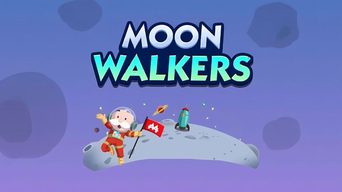 An image with the Moon Walkers logo and keyart on a blue and purple background.