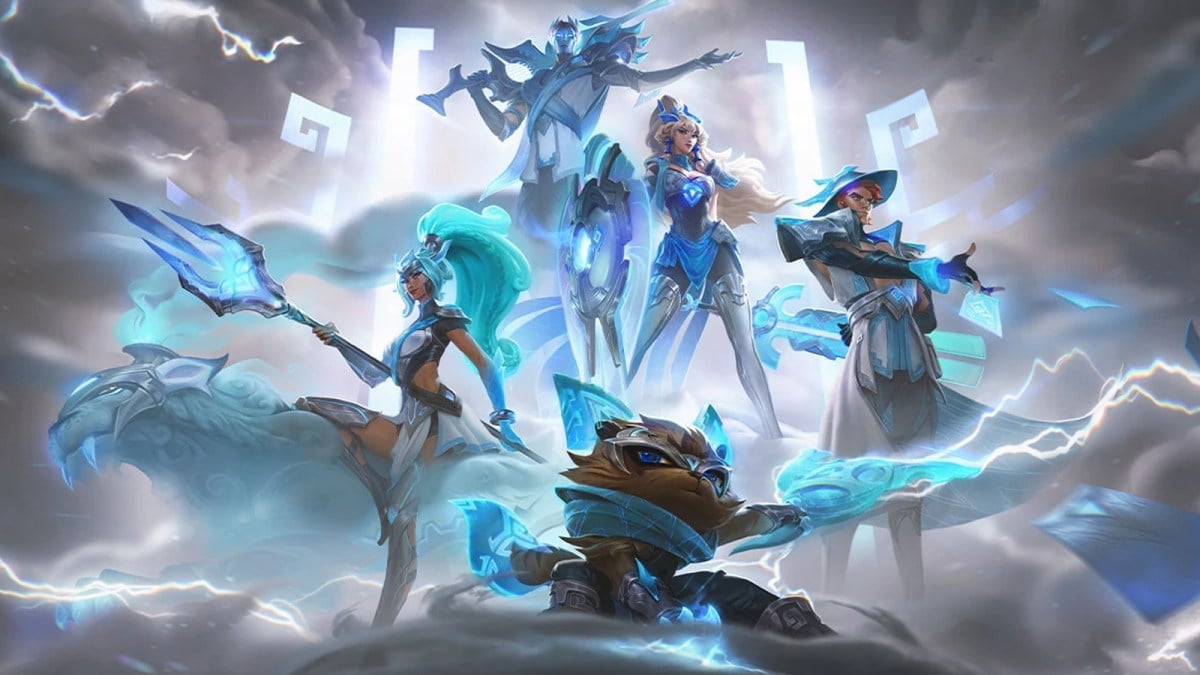 The DWG skins for Jhin, Leona, Nidalee, Twisted Fate, and Kennen from League of Legends