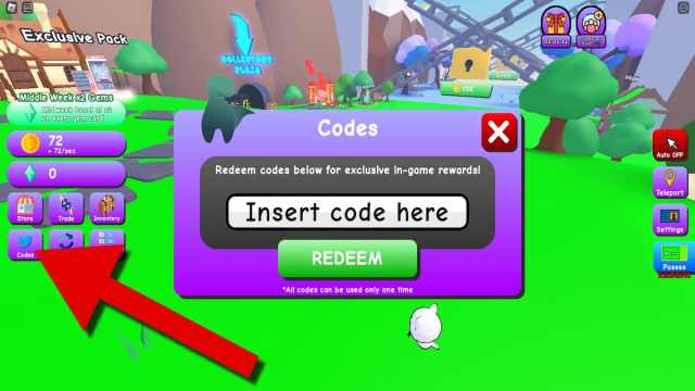 How to redeem codes in Pet Trading Card Simulator.