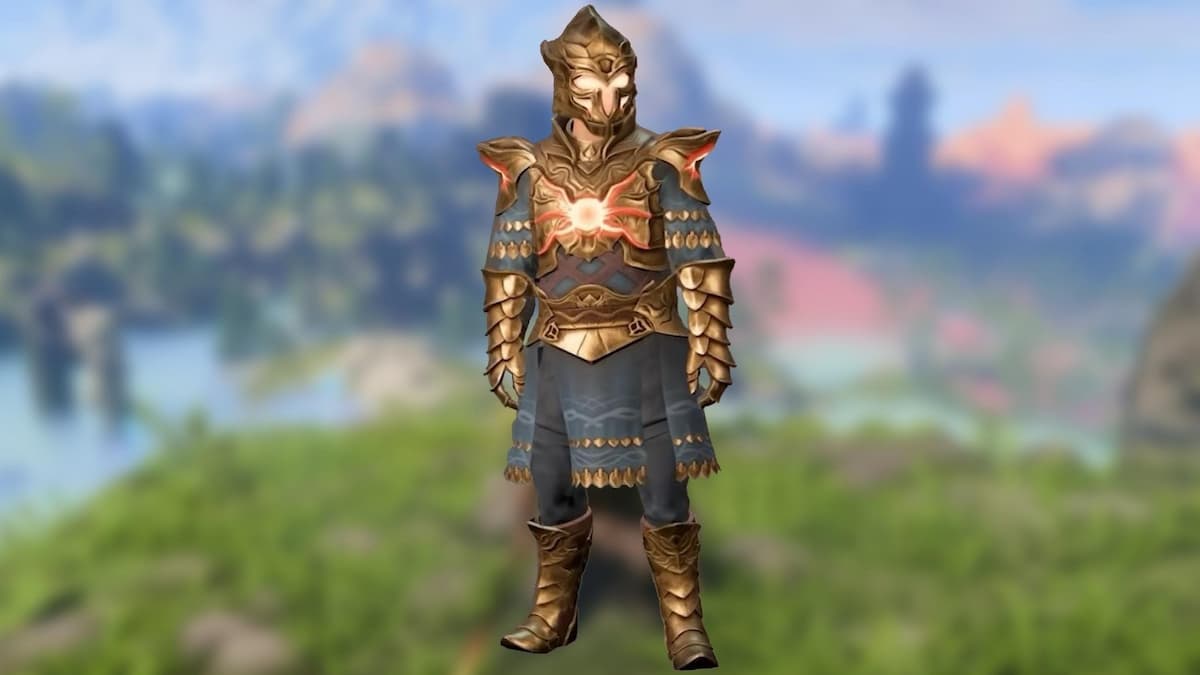 A player wearing the Radiant Paladin armor.