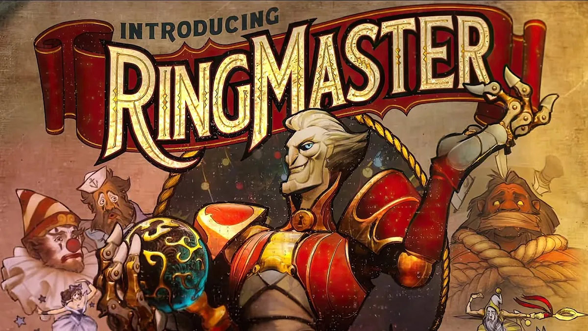 A circus poster for Dota 2's newest hero RingMaster.