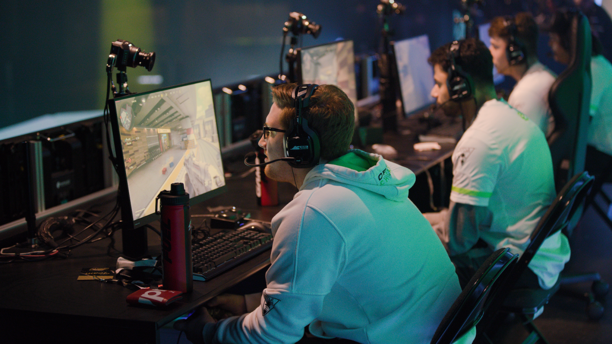 Scump and other Optic Gaming players competing in the CDL on-stage