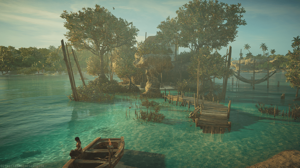 An image of the Kaa Mangrove outpost in Skull and Bones.