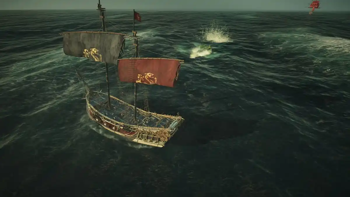 Kuharibu swimming towards the pirate ship