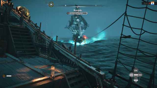 Maangodin chasing the player ship in Skull and Bones