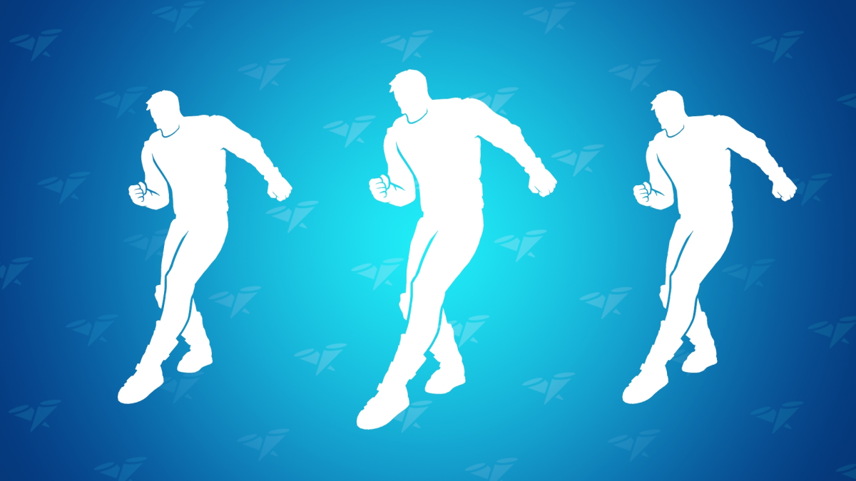 Three silhouettes of Fortnite characters doing the Side Shuffle.