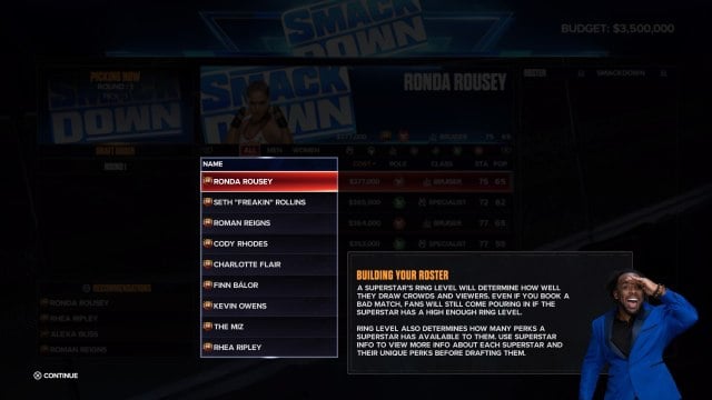 A screenshot of Xavier Woods explaining Ring Levels in WWE 2K24 Ring Levels.