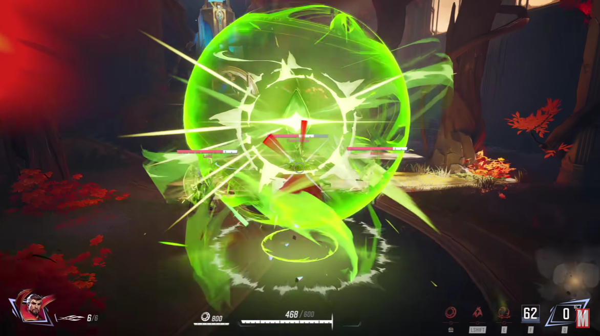 An image of Doctor Strange using the Eye of Amogatto from the Marvel Rivals trailer.