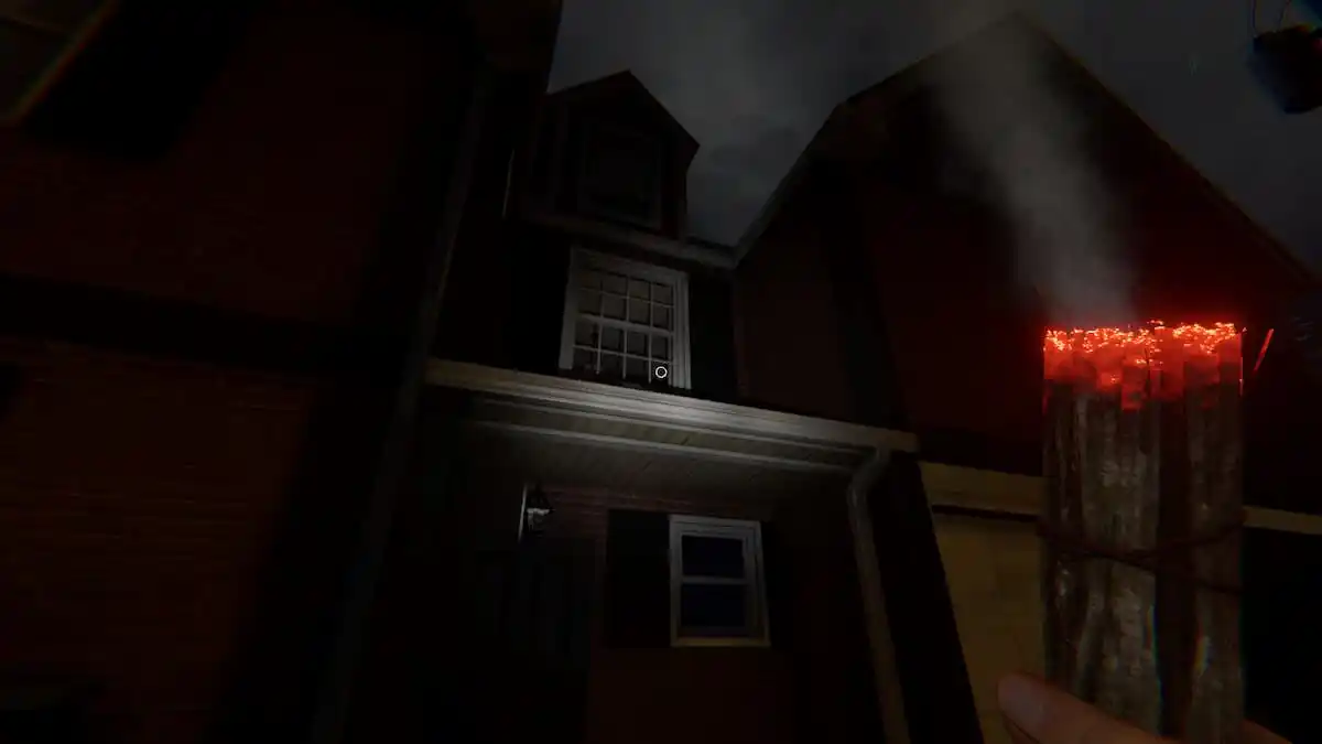 The player burning Incense in front of 42 Edgefield Road in Phasmophobia.