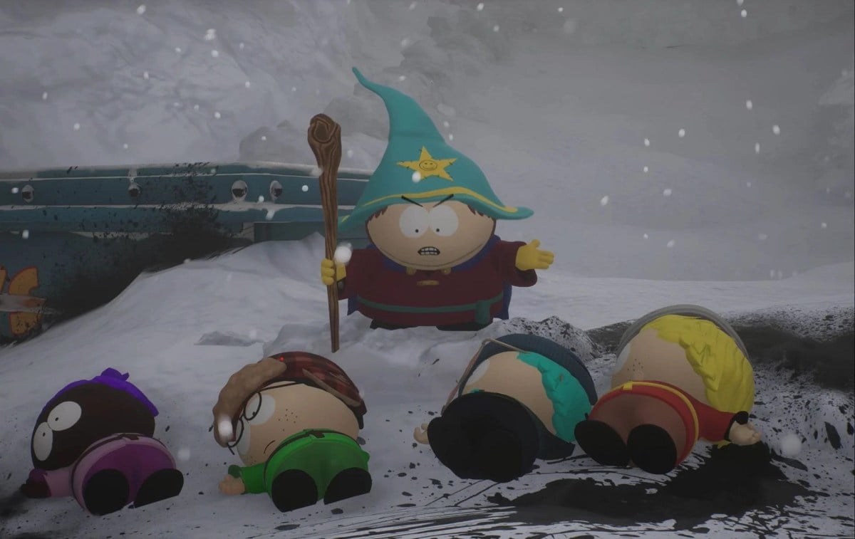 An image of Cartman and the player character kids from South Park Snow Day