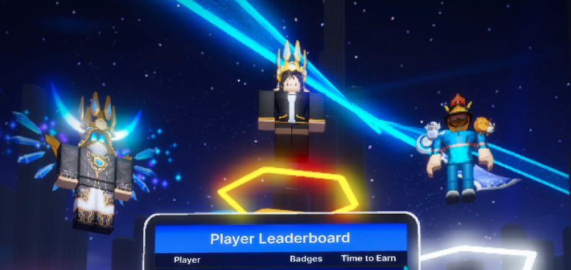 Roblox characters above leaderboard stats from The Hunt