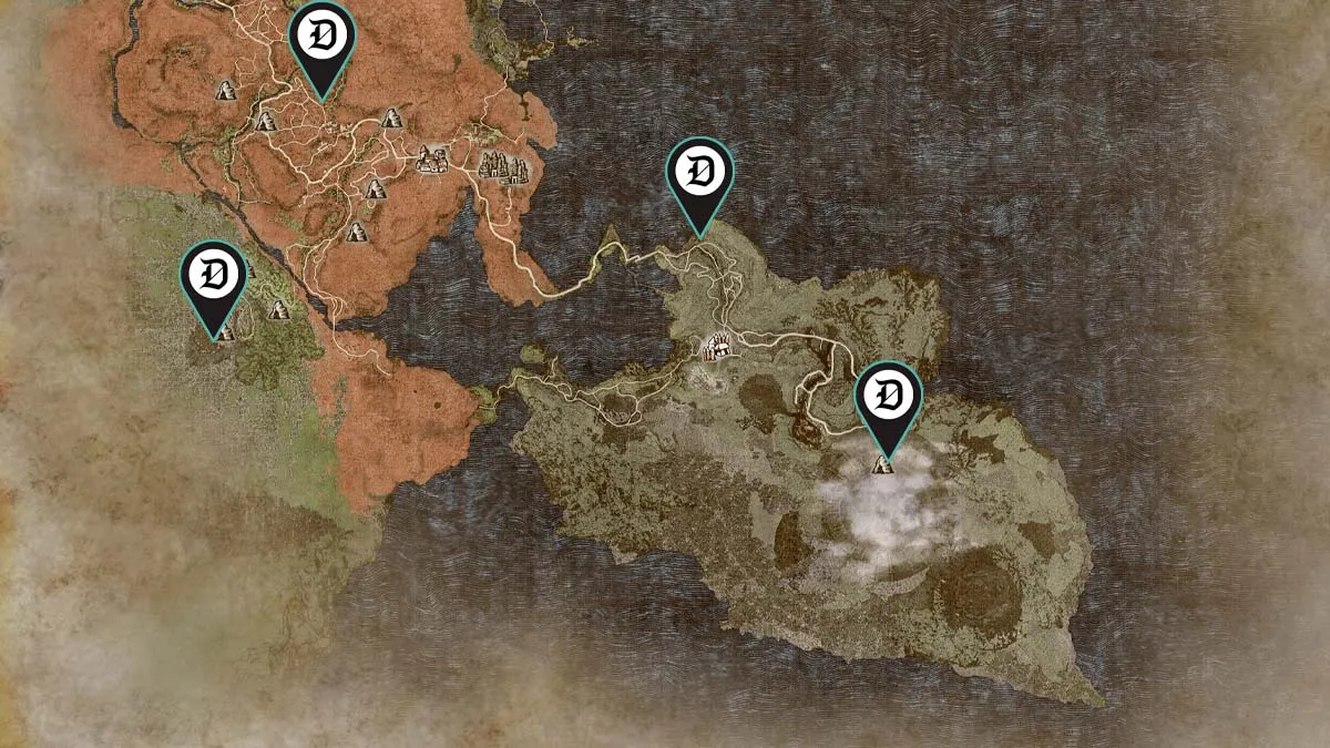 Battahl map with Drake locations