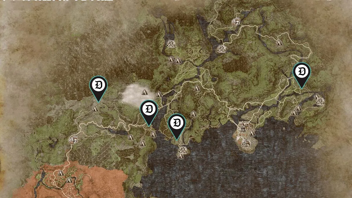 Vermund map with Drake locations